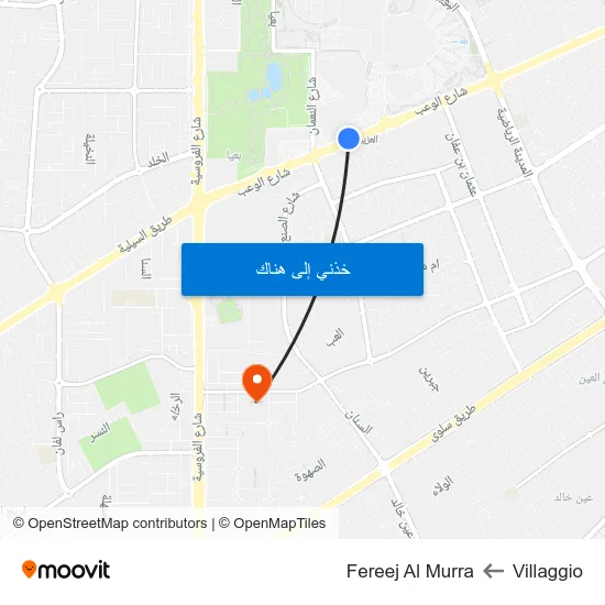 Villaggio to Fereej Al Murra map