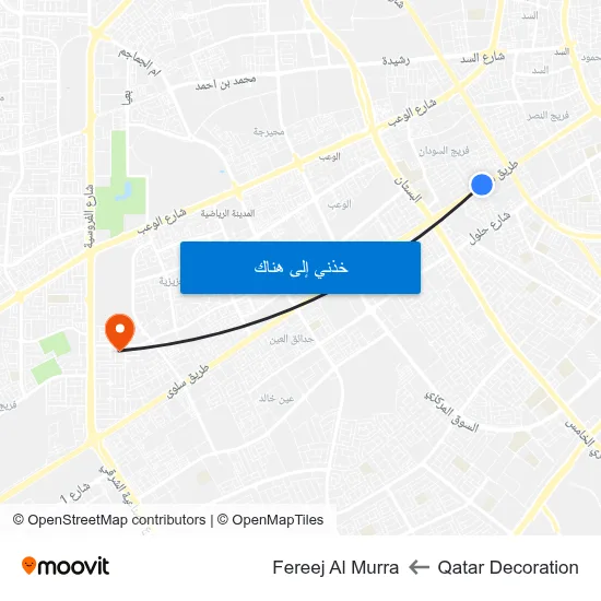 Qatar Decoration to Fereej Al Murra map