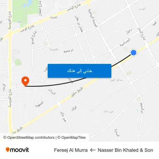 Nasser Bin Khaled & Son to Fereej Al Murra map