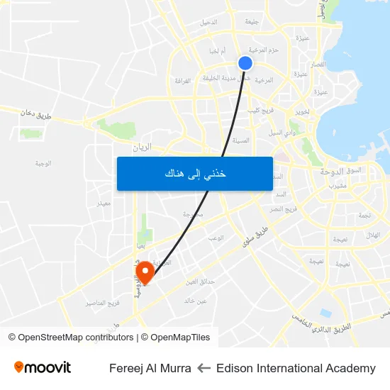 Edison International Academy to Fereej Al Murra map