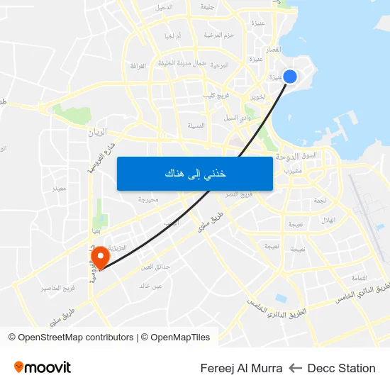 Decc Station to Fereej Al Murra map