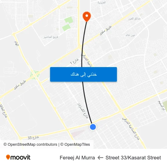 Street 33/Kasarat Street to Fereej Al Murra map