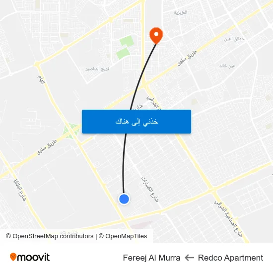Redco Apartment to Fereej Al Murra map