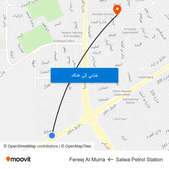 Salwa Petrol Station to Fereej Al Murra map