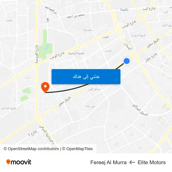 Elite Motors to Fereej Al Murra map