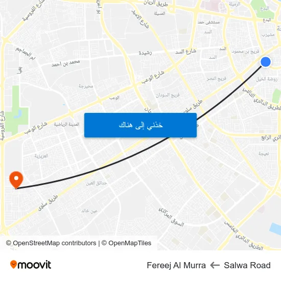 Salwa Road to Fereej Al Murra map