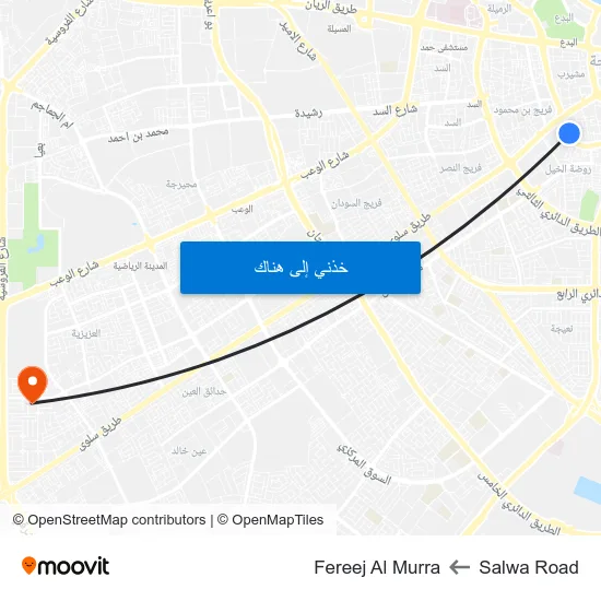 Salwa Road to Fereej Al Murra map