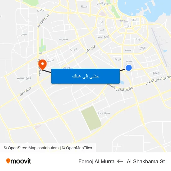 Al Shakhama St. to Fereej Al Murra map