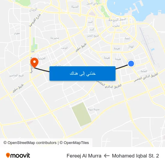 Mohamed Iqbal St. 2 to Fereej Al Murra map