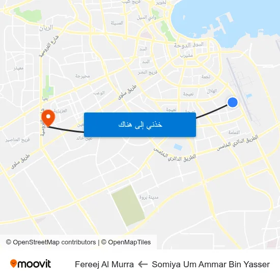 Somiya Um Ammar Bin Yasser to Fereej Al Murra map
