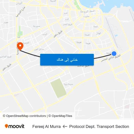 Protocol Dept. Transport Section to Fereej Al Murra map