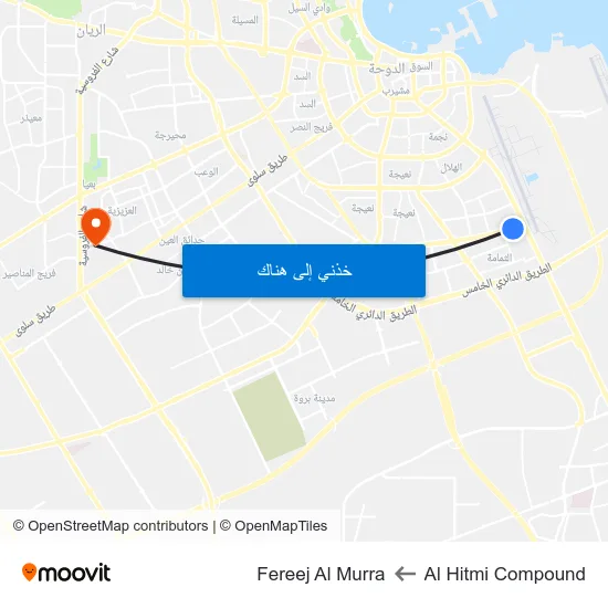Al Hitmi Compound to Fereej Al Murra map