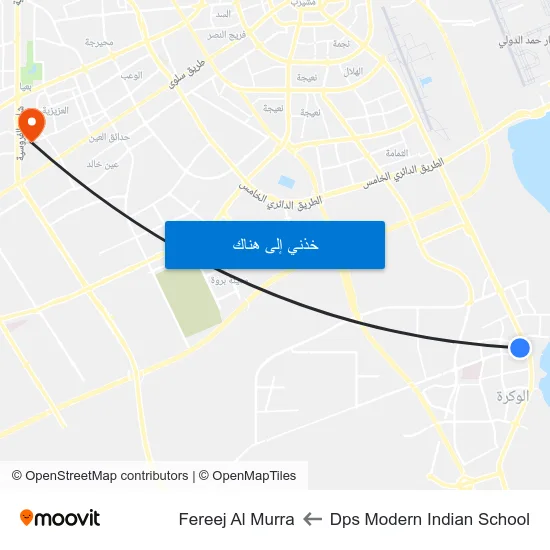 Dps Modern Indian School to Fereej Al Murra map