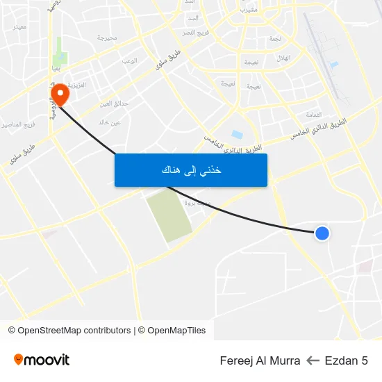 Ezdan 5 to Fereej Al Murra map