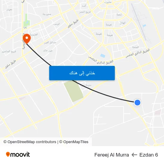 Ezdan 6 to Fereej Al Murra map