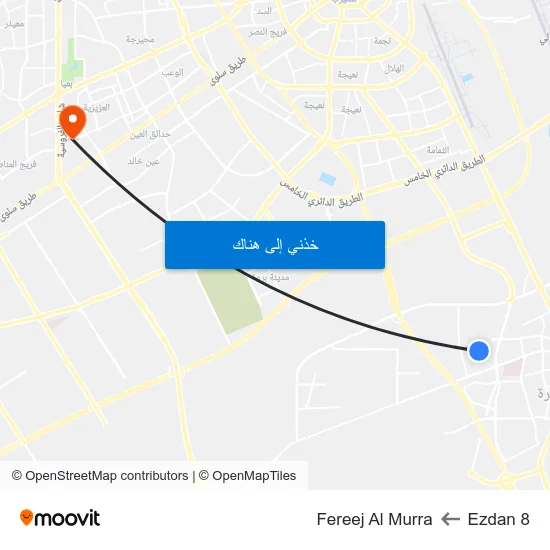 Ezdan 8 to Fereej Al Murra map