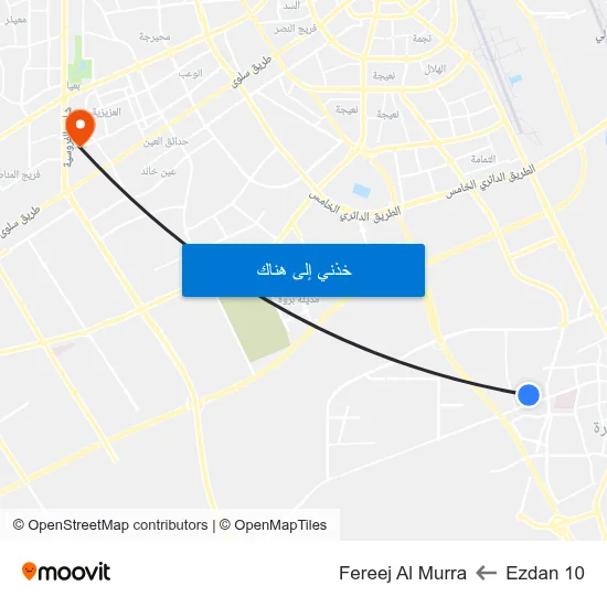 Ezdan 10 to Fereej Al Murra map