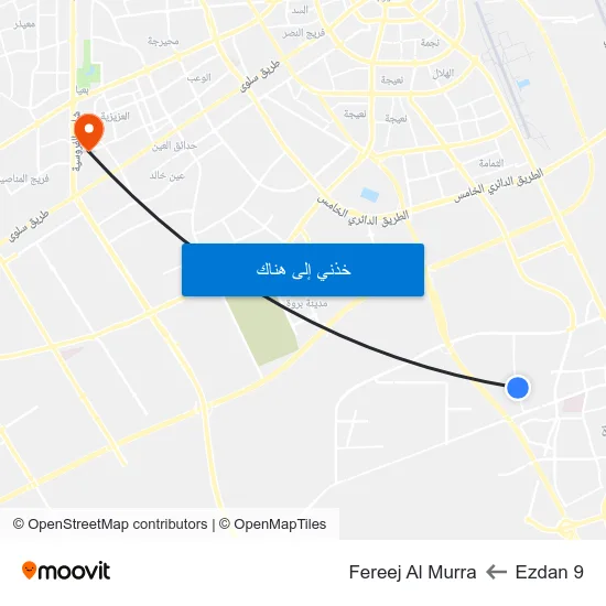 Ezdan 9 to Fereej Al Murra map