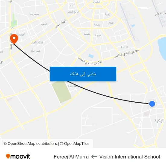 Vision International School to Fereej Al Murra map