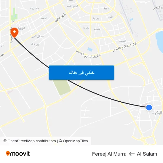 Al Salam to Fereej Al Murra map