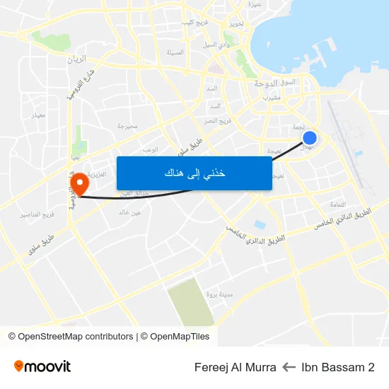 Ibn Bassam 2 to Fereej Al Murra map