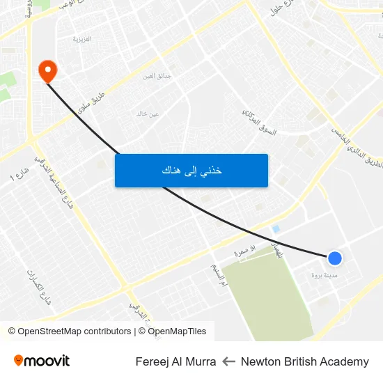 Newton British Academy to Fereej Al Murra map