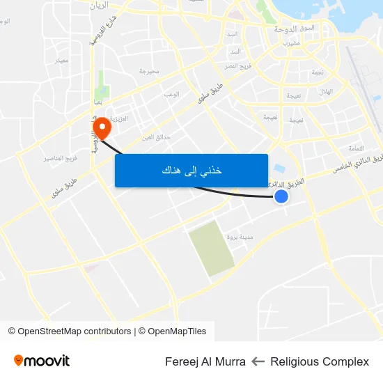 Religious Complex to Fereej Al Murra map