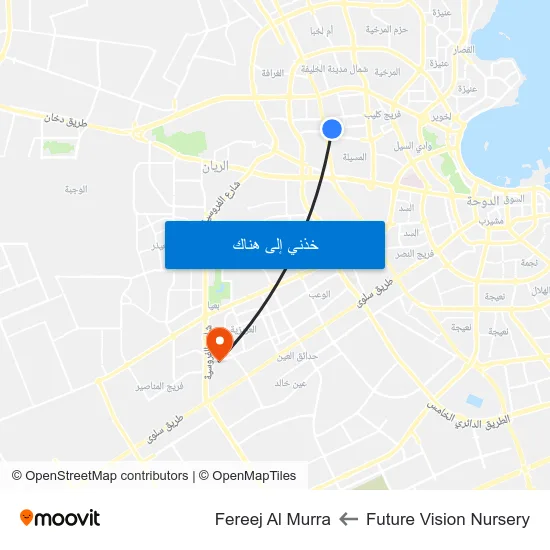 Future Vision Nursery to Fereej Al Murra map