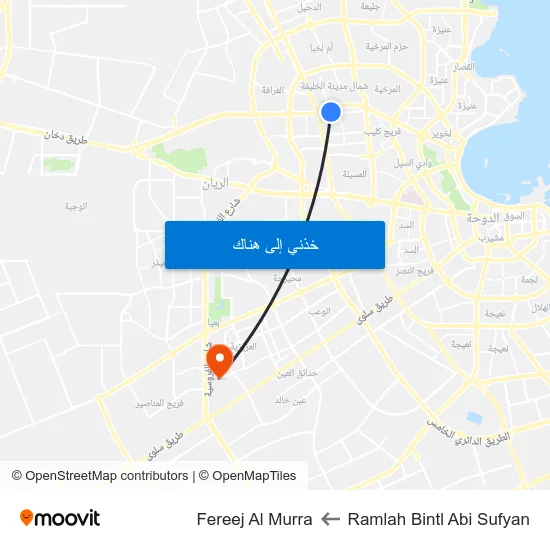 Ramlah Bintl Abi Sufyan to Fereej Al Murra map