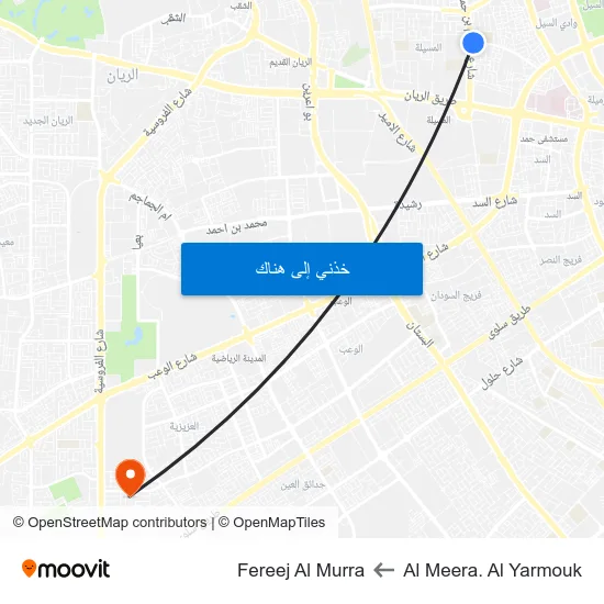 Al Meera. Al Yarmouk to Fereej Al Murra map