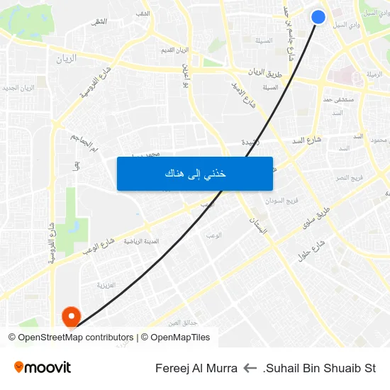 Suhail Bin Shuaib St. to Fereej Al Murra map