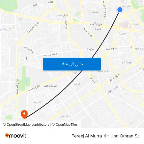 Ibn Omran St. to Fereej Al Murra map