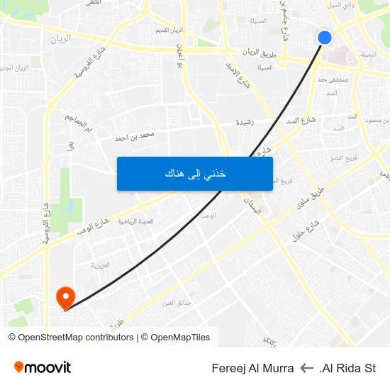 Al Rida St. to Fereej Al Murra map