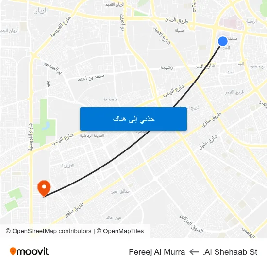 Al Shehaab St. to Fereej Al Murra map