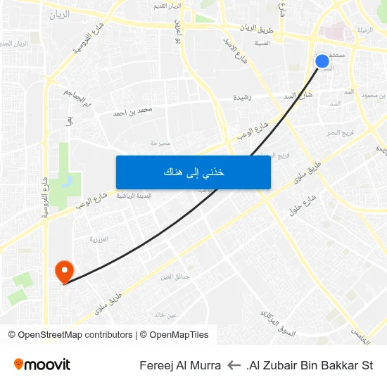 Al Zubair Bin Bakkar St. to Fereej Al Murra map