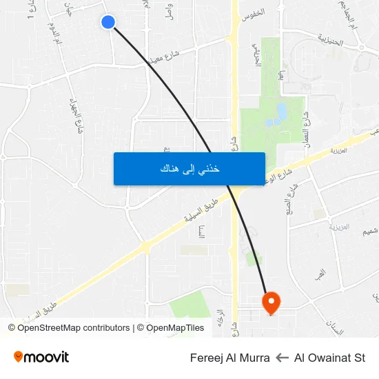 Al Owainat St to Fereej Al Murra map