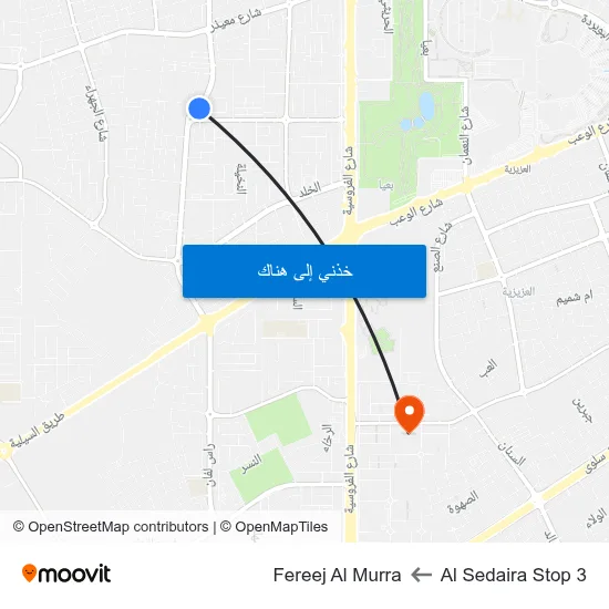 Al Sedaira Stop 3 to Fereej Al Murra map