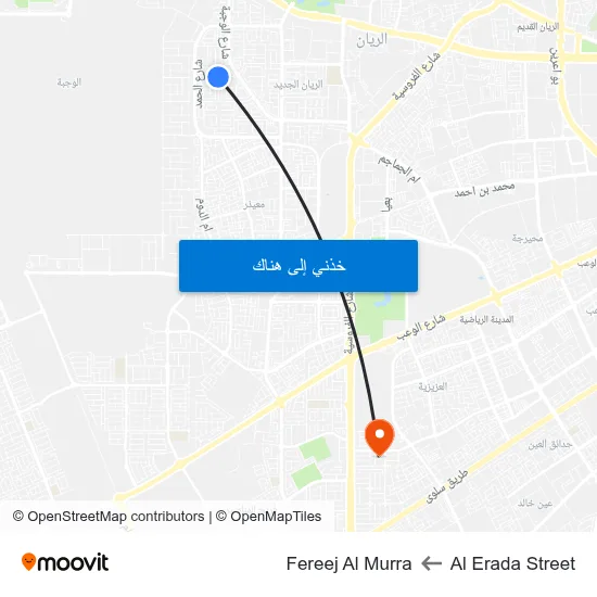 Al Erada Street to Fereej Al Murra map