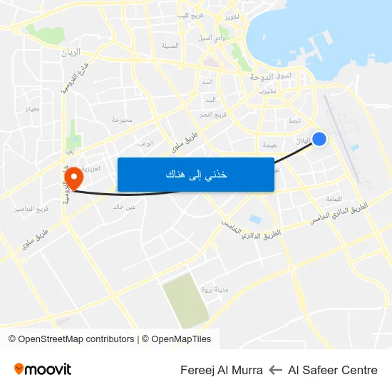 Al Safeer Centre to Fereej Al Murra map