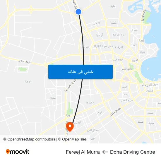 Doha Driving Centre to Fereej Al Murra map