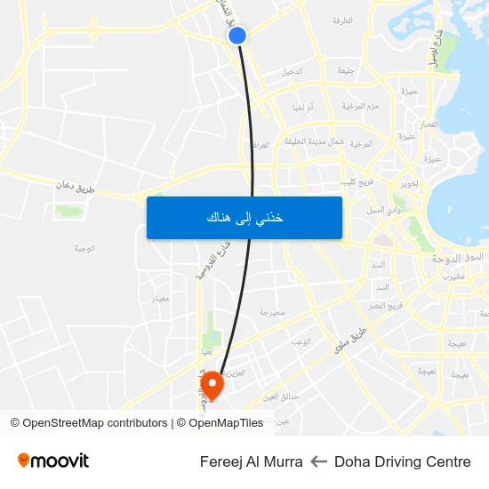 Doha Driving Centre to Fereej Al Murra map