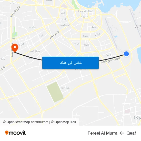 Qeaf to Fereej Al Murra map