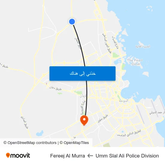 Umm Slal Ali Police Division to Fereej Al Murra map