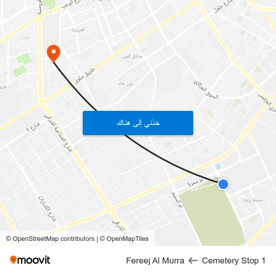 Cemetery Stop 1 to Fereej Al Murra map