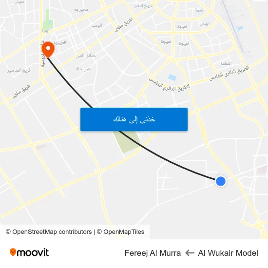 Al Wukair Model to Fereej Al Murra map
