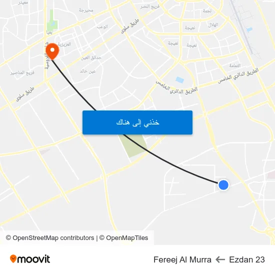 Ezdan 23 to Fereej Al Murra map