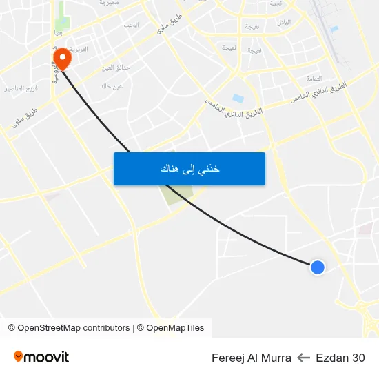 Ezdan 30 to Fereej Al Murra map