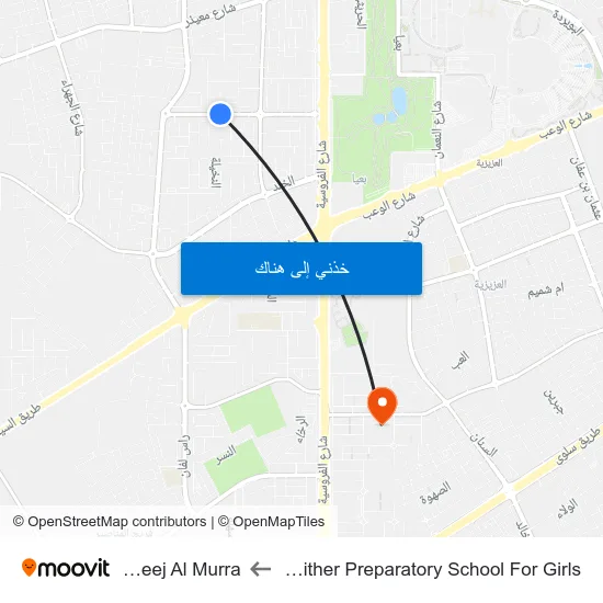 Muaither Preparatory School For Girls to Fereej Al Murra map