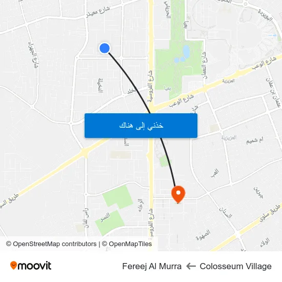 Colosseum Village to Fereej Al Murra map