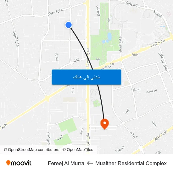Muaither Residential Complex to Fereej Al Murra map
